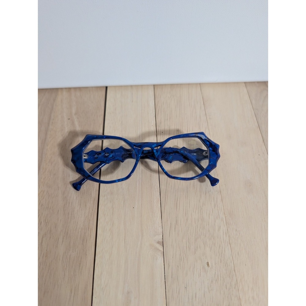 Faniel Senta Cieux Eyeglasses 50-21-140 Blue Acetate Cat Eye Designer Frames